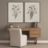 Mercana Damon 20.5L x 27.2W x 31.3H Fully Upholstered Cream-Toned Fabric Dining Chair on Casters