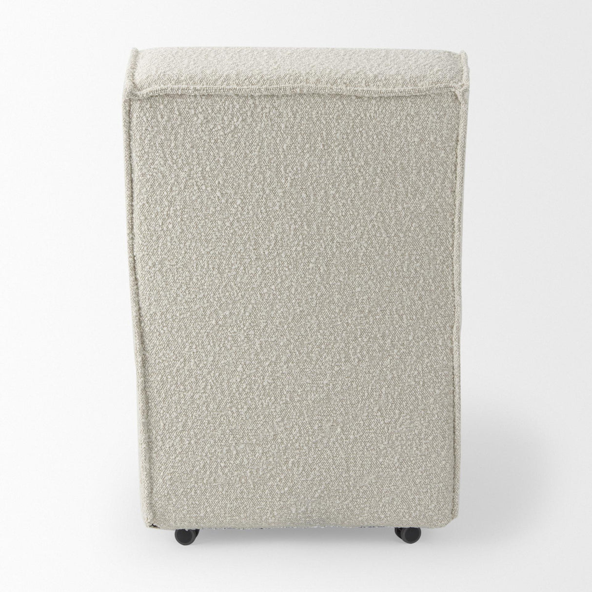 Mercana Damon 20.5L x 27.2W x 31.3H Fully Upholstered Cream-Toned Fabric Dining Chair on Casters