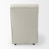 Mercana Damon 20.5L x 27.2W x 31.3H Fully Upholstered Cream-Toned Fabric Dining Chair on Casters