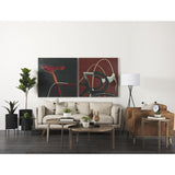 Mercana Brooks 41.7L x 34.8W x 33.5H Cognac Brown Faux Leather Chair W/ Medium Brown Wooden Legs