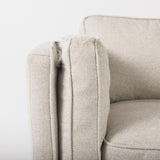 Mercana Brooks 41.7L x 34.8W x 33.5H Cream Fabric Chair W/ Medium Brown Wooden Legs