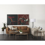 Mercana Brooks 41.7L x 34.8W x 33.5H Cream Fabric Chair W/ Medium Brown Wooden Legs