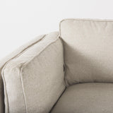 Mercana Brooks 41.7L x 34.8W x 33.5H Cream Fabric Chair W/ Medium Brown Wooden Legs