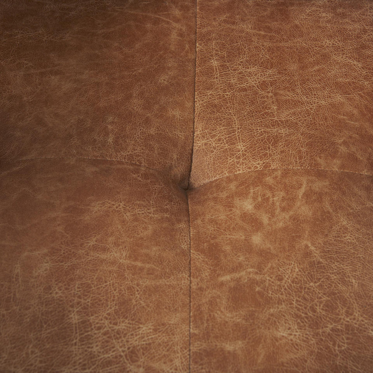 Mercana Loretta 40.7L x 36.2W x 33.9H Cognac Brown Faux Leather Chair W/ Two Bolster Cushions