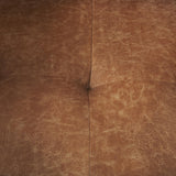 Mercana Loretta 40.7L x 36.2W x 33.9H Cognac Brown Faux Leather Chair W/ Two Bolster Cushions