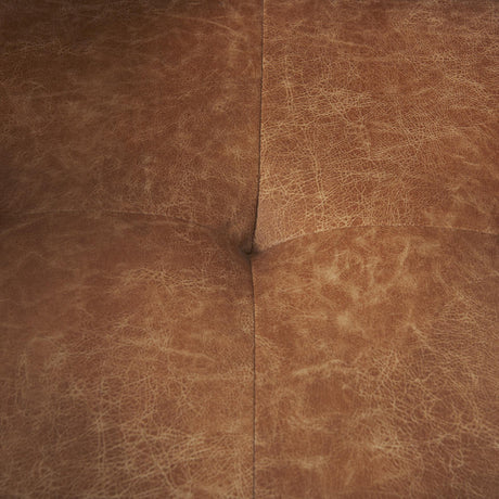 Mercana Loretta 40.7L x 36.2W x 33.9H Cognac Brown Faux Leather Chair W/ Two Bolster Cushions