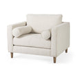 Mercana Loretta 40.7L x 36.2W x 33.9H Cream Fabric Chair W/ Two Bolster Cushions