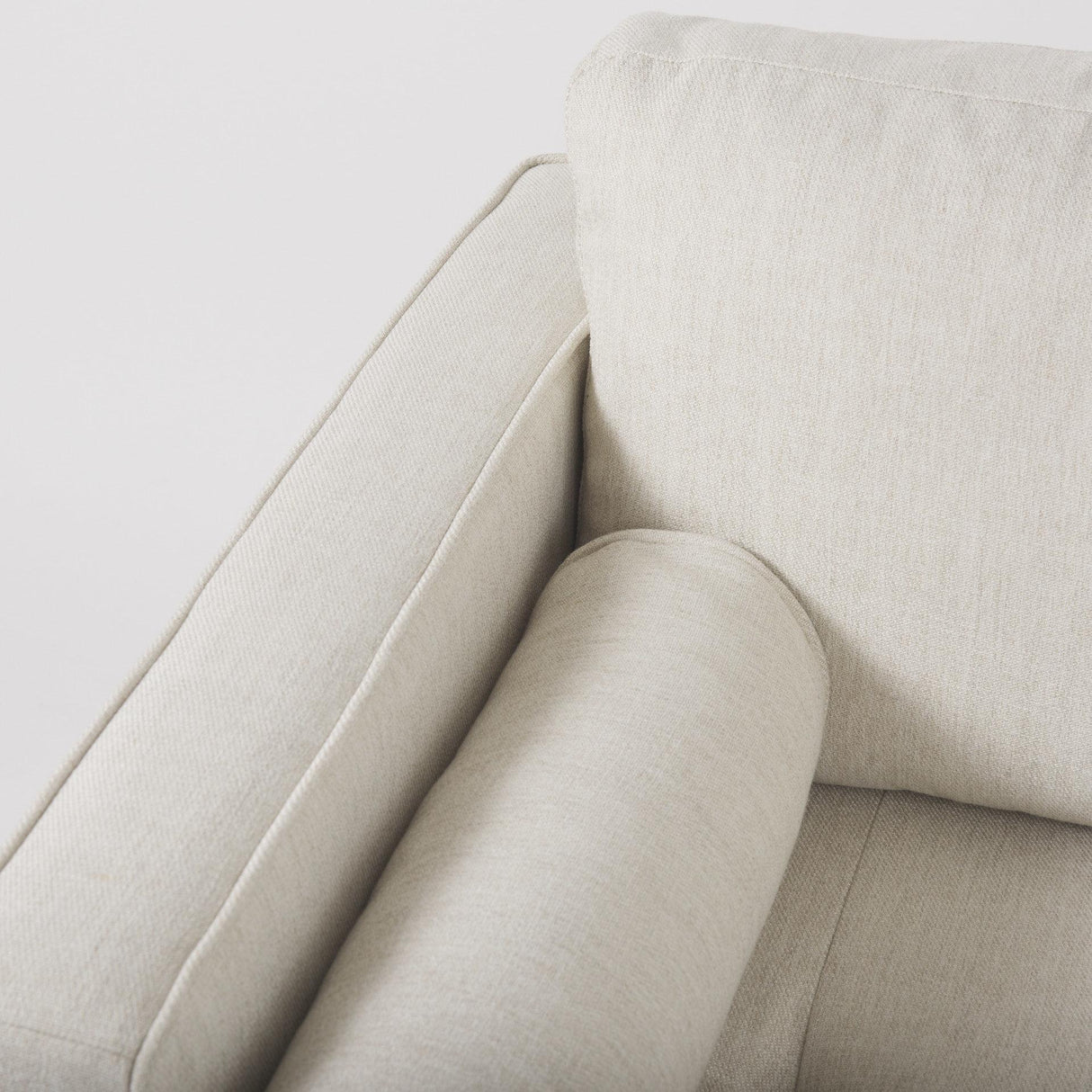 Mercana Loretta 40.7L x 36.2W x 33.9H Cream Fabric Chair W/ Two Bolster Cushions
