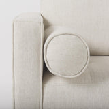 Mercana Loretta 40.7L x 36.2W x 33.9H Cream Fabric Chair W/ Two Bolster Cushions