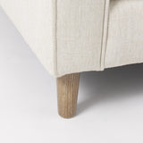 Mercana Loretta 40.7L x 36.2W x 33.9H Cream Fabric Chair W/ Two Bolster Cushions