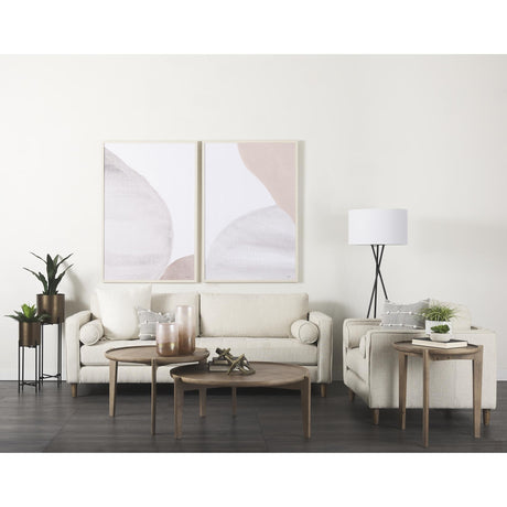 Mercana Loretta 40.7L x 36.2W x 33.9H Cream Fabric Chair W/ Two Bolster Cushions