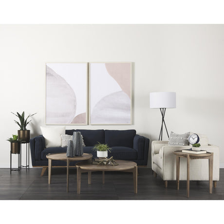 Mercana Loretta 40.7L x 36.2W x 33.9H Cream Fabric Chair W/ Two Bolster Cushions