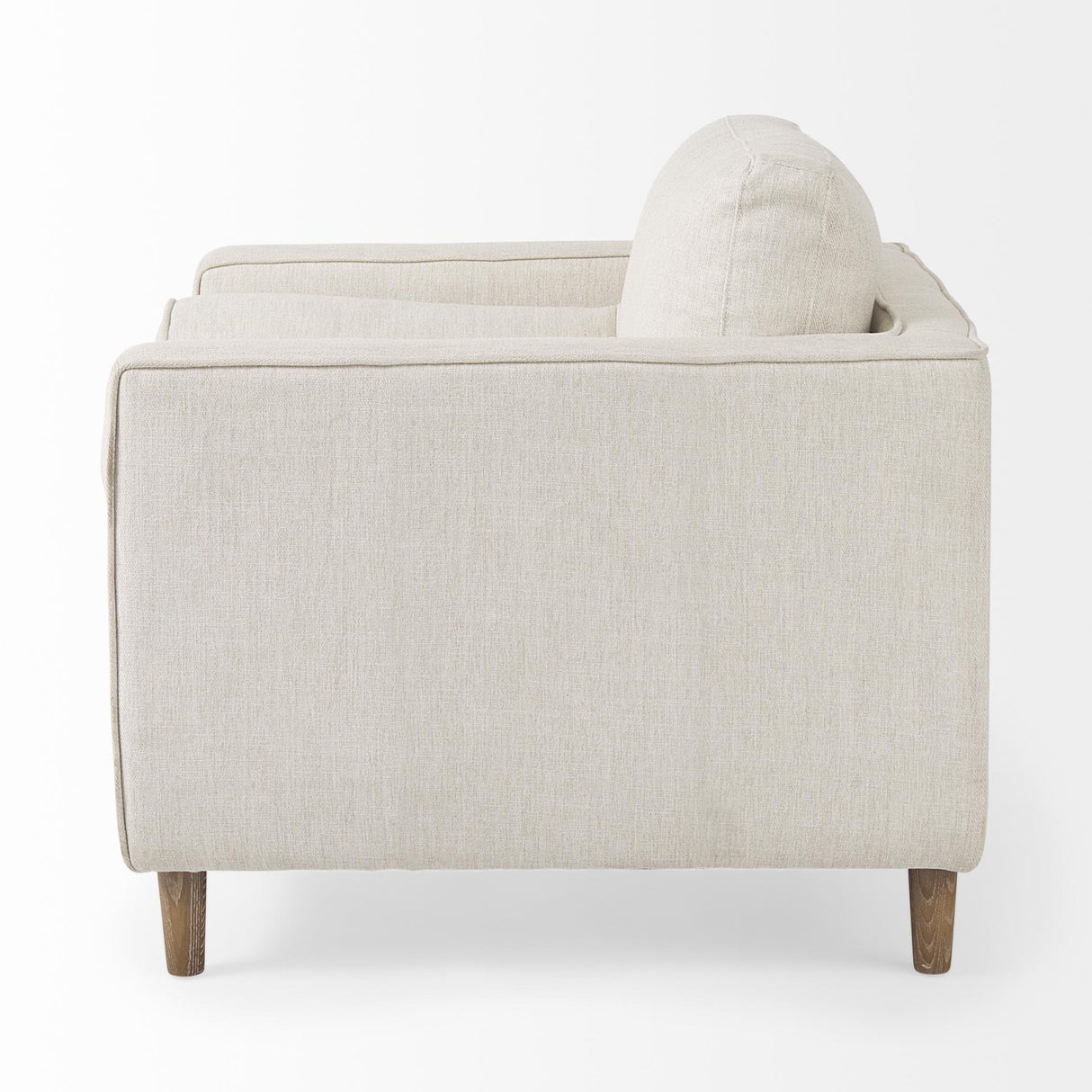 Mercana Loretta 40.7L x 36.2W x 33.9H Cream Fabric Chair W/ Two Bolster Cushions