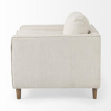 Mercana Loretta 40.7L x 36.2W x 33.9H Cream Fabric Chair W/ Two Bolster Cushions