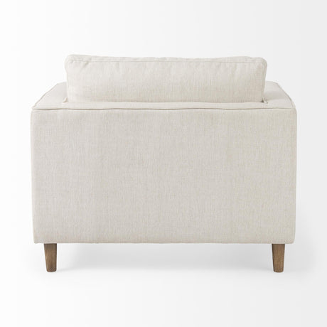 Mercana Loretta 40.7L x 36.2W x 33.9H Cream Fabric Chair W/ Two Bolster Cushions