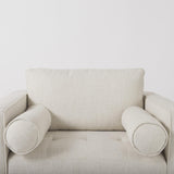 Mercana Loretta 40.7L x 36.2W x 33.9H Cream Fabric Chair W/ Two Bolster Cushions