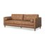 Mercana Loretta 88.0L x 36.2W x 33.9H Cognac Brown Faux Leather Three Seater Sofa with Two Bolster Cushions