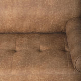 Mercana Loretta 88.0L x 36.2W x 33.9H Cognac Brown Faux Leather Three Seater Sofa with Two Bolster Cushions