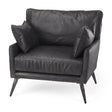 Mercana Cochrane 34.5L x 33.0W x 32.5H Black Leather Wrapped Chair