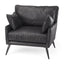 Mercana Cochrane 34.5L x 33.0W x 32.5H Black Leather Wrapped Chair