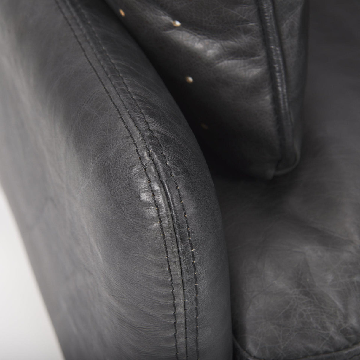 Mercana Cochrane 34.5L x 33.0W x 32.5H Black Leather Wrapped Chair