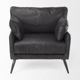 Mercana Cochrane 34.5L x 33.0W x 32.5H Black Leather Wrapped Chair