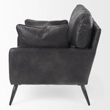 Mercana Cochrane 34.5L x 33.0W x 32.5H Black Leather Wrapped Chair