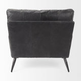 Mercana Cochrane 34.5L x 33.0W x 32.5H Black Leather Wrapped Chair