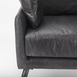Mercana Cochrane 34.5L x 33.0W x 32.5H Black Leather Wrapped Chair