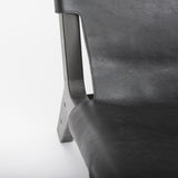 Mercana Elodie 24.4L x 33.9W x 30.7H Black Leather W/Black Stain Beech Wood Frame Accent Chair