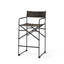Mercana Direttore 19.3L x 19.3W x 40.2H Brown/Gray Suede W/ Metal Frame Counter Stool