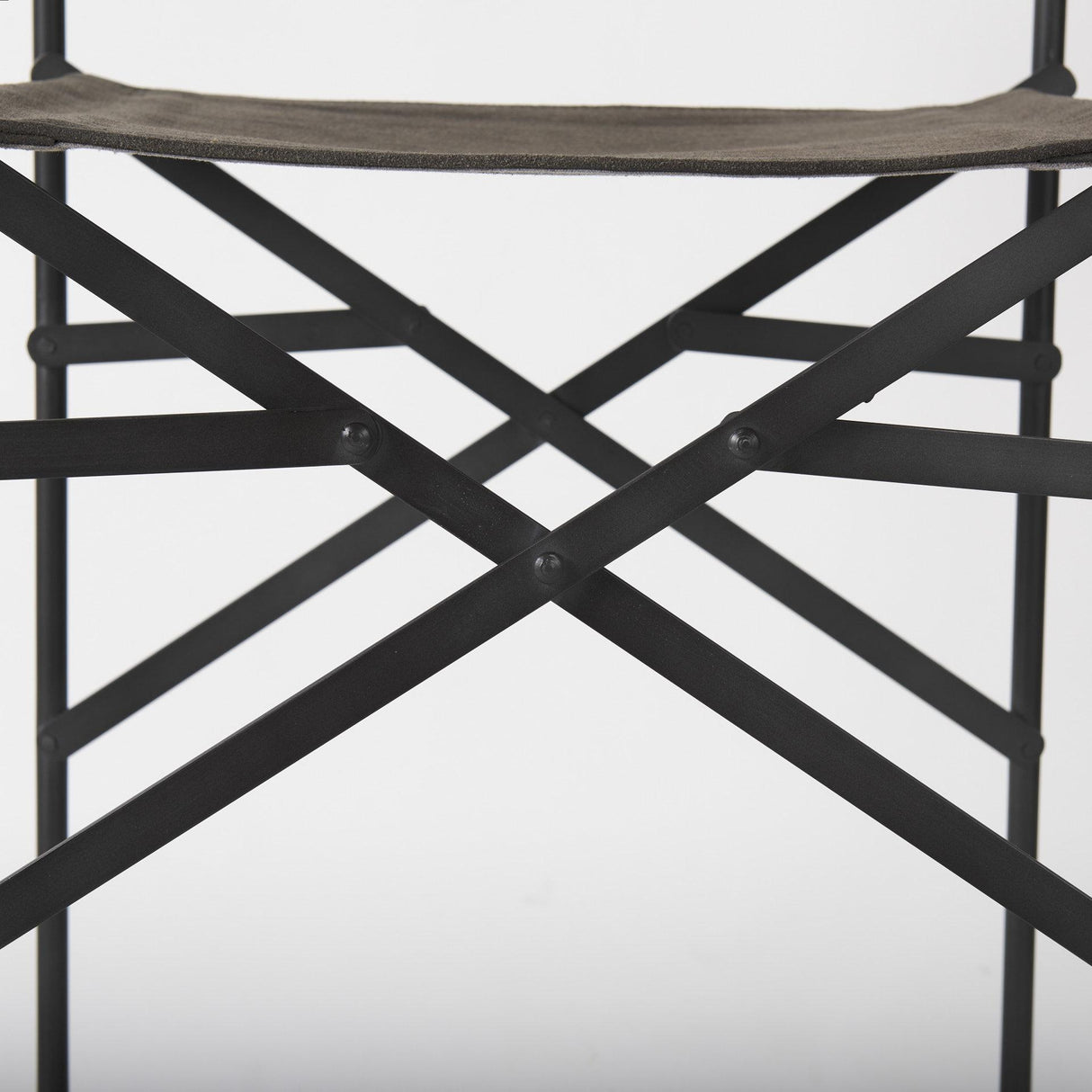 Mercana Direttore 19.3L x 19.3W x 40.2H Brown/Gray Suede W/ Metal Frame Counter Stool