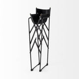 Mercana Direttore 19.3L x 19.3W x 44.1H Black Leather Seat W/Black Iron Frame Bar Stool