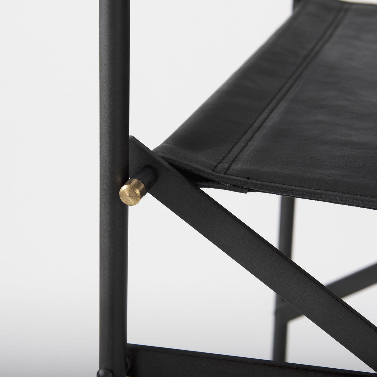 Mercana Direttore 19.3L x 19.3W x 44.1H Black Leather Seat W/Black Iron Frame Bar Stool