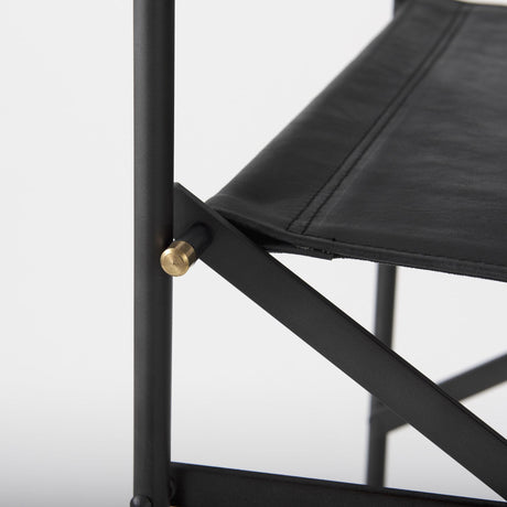 Mercana Direttore 19.3L x 19.3W x 44.1H Black Leather Seat W/Black Iron Frame Bar Stool