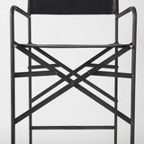 Mercana Direttore 19.3L x 19.3W x 44.1H Black Leather Seat W/Black Iron Frame Bar Stool