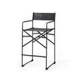 Mercana Direttore 19.3L x 19.3W x 40.2H Black Leather W/Black Frame Counter Stool