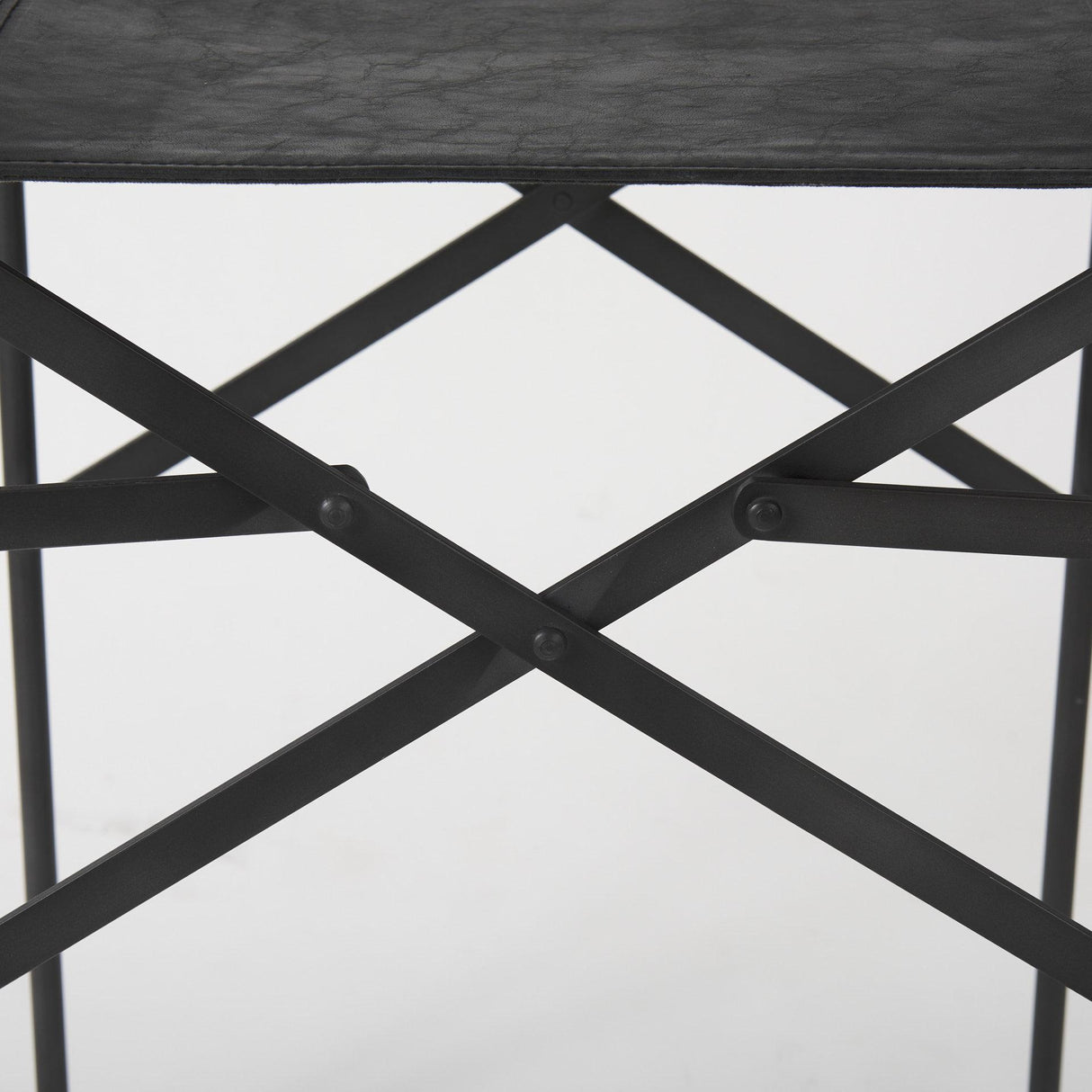 Mercana Direttore 19.3L x 19.3W x 40.2H Black Leather W/Black Frame Counter Stool