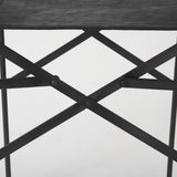 Mercana Direttore 19.3L x 19.3W x 40.2H Black Leather W/Black Frame Counter Stool