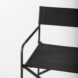 Mercana Direttore 19.3L x 19.3W x 40.2H Black Leather W/Black Frame Counter Stool