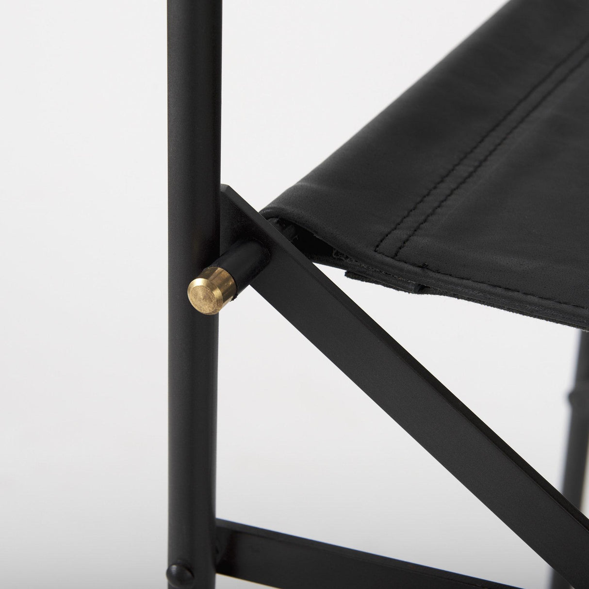 Mercana Direttore 19.3L x 19.3W x 40.2H Black Leather W/Black Frame Counter Stool