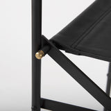 Mercana Direttore 19.3L x 19.3W x 40.2H Black Leather W/Black Frame Counter Stool