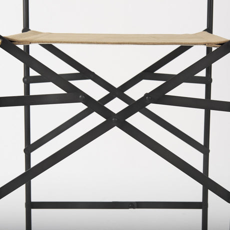 Mercana Direttore 19.3L x 19.3W x 40.2H Brown Leather Seat W/Black Iron Frame Counter Stool