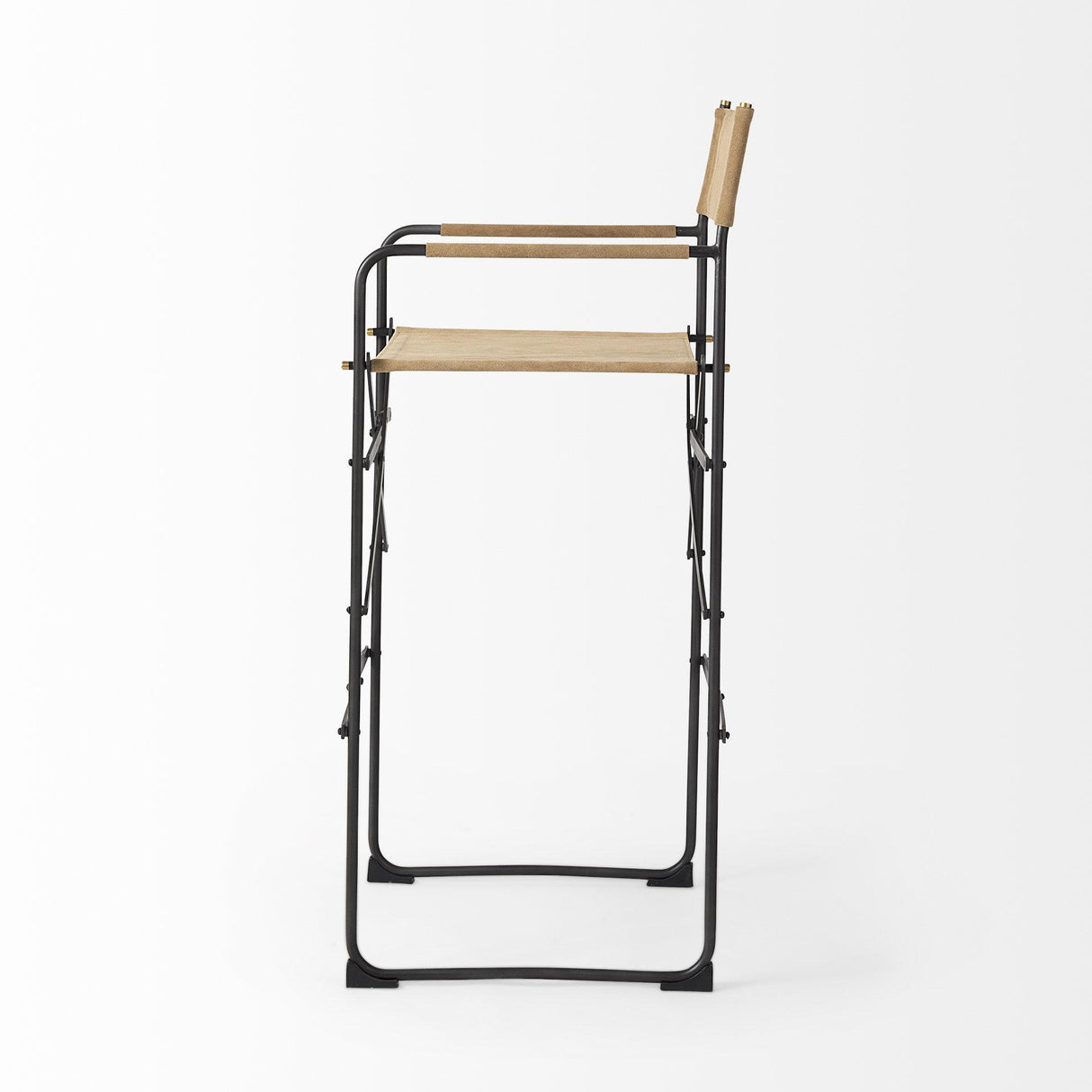 Mercana Direttore 19.3L x 19.3W x 44.1H Brown Leather Seat W/Black Iron Frame Bar Stool