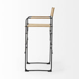 Mercana Direttore 19.3L x 19.3W x 44.1H Brown Leather Seat W/Black Iron Frame Bar Stool