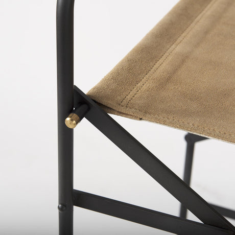 Mercana Direttore 19.3L x 19.3W x 44.1H Brown Leather Seat W/Black Iron Frame Bar Stool