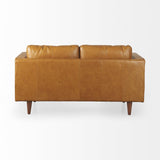 Mercana Svend 65.0L x 38.0W x 34.0H Tan Leather Love Seat Sofa