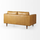 Mercana Svend 65.0L x 38.0W x 34.0H Tan Leather Love Seat Sofa