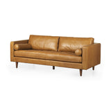 Mercana Svend 88.0L x 38.0W x 34.0H Tan Leather Sofa