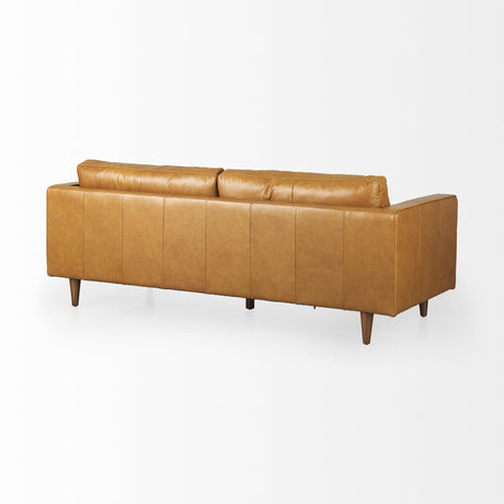 Mercana Svend 88.0L x 38.0W x 34.0H Tan Leather Sofa